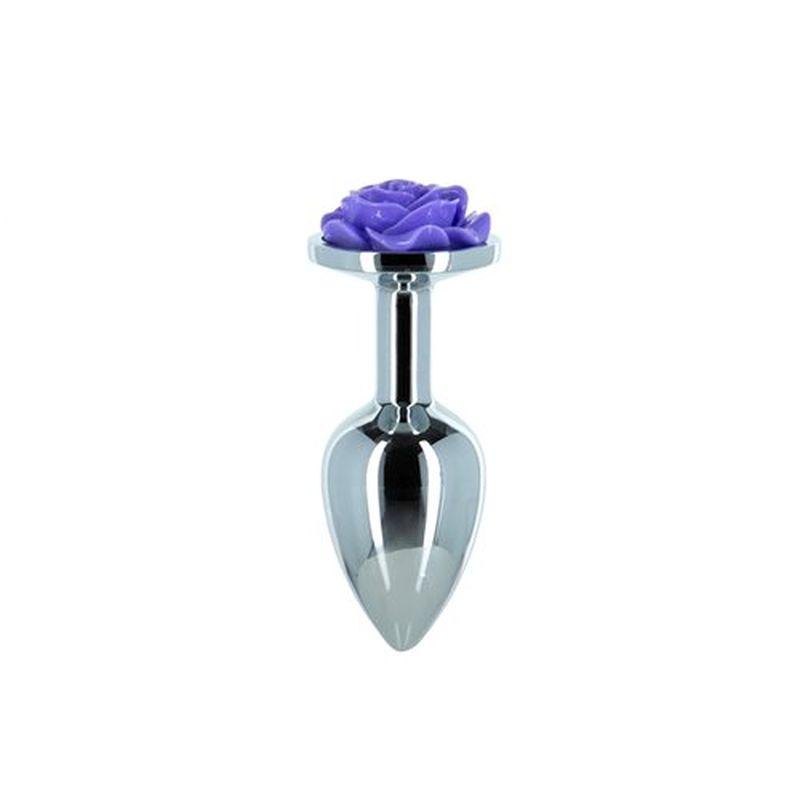 Purple Rose 3in  Metal Butt Plug - Take A Peek