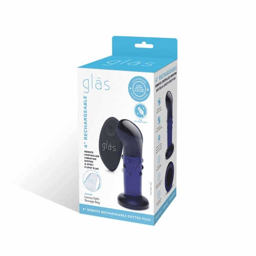 4" RECHARGEABLE REMOTE CONTROLLED VIBRATING DOTTED G-SPOT/P-SPOT PLUG - Take A Peek