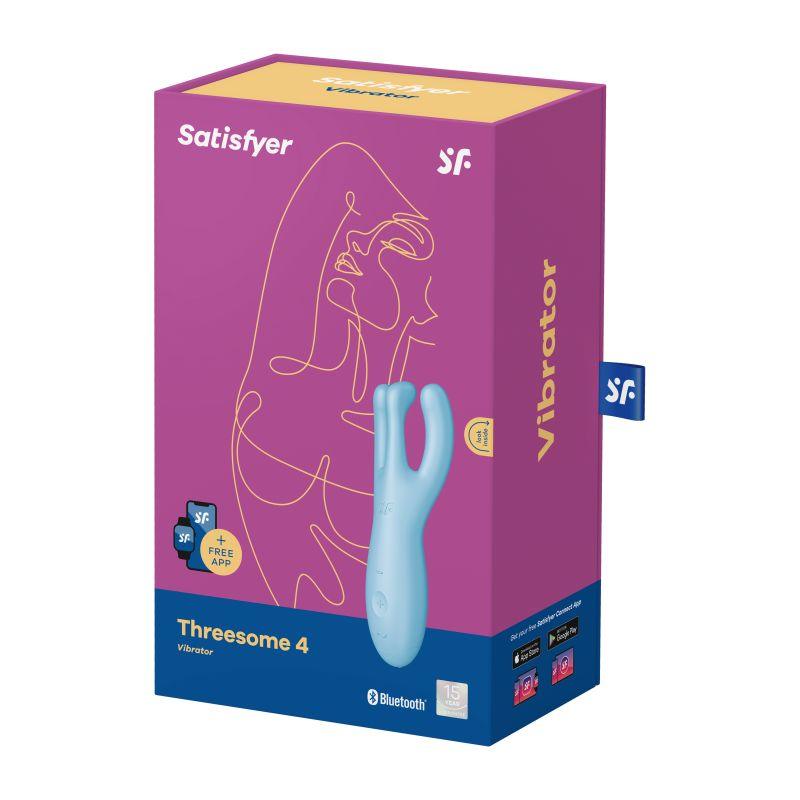 Satisfyer Threesome 4 Connect App Layon Vibrator Blue - Take A Peek