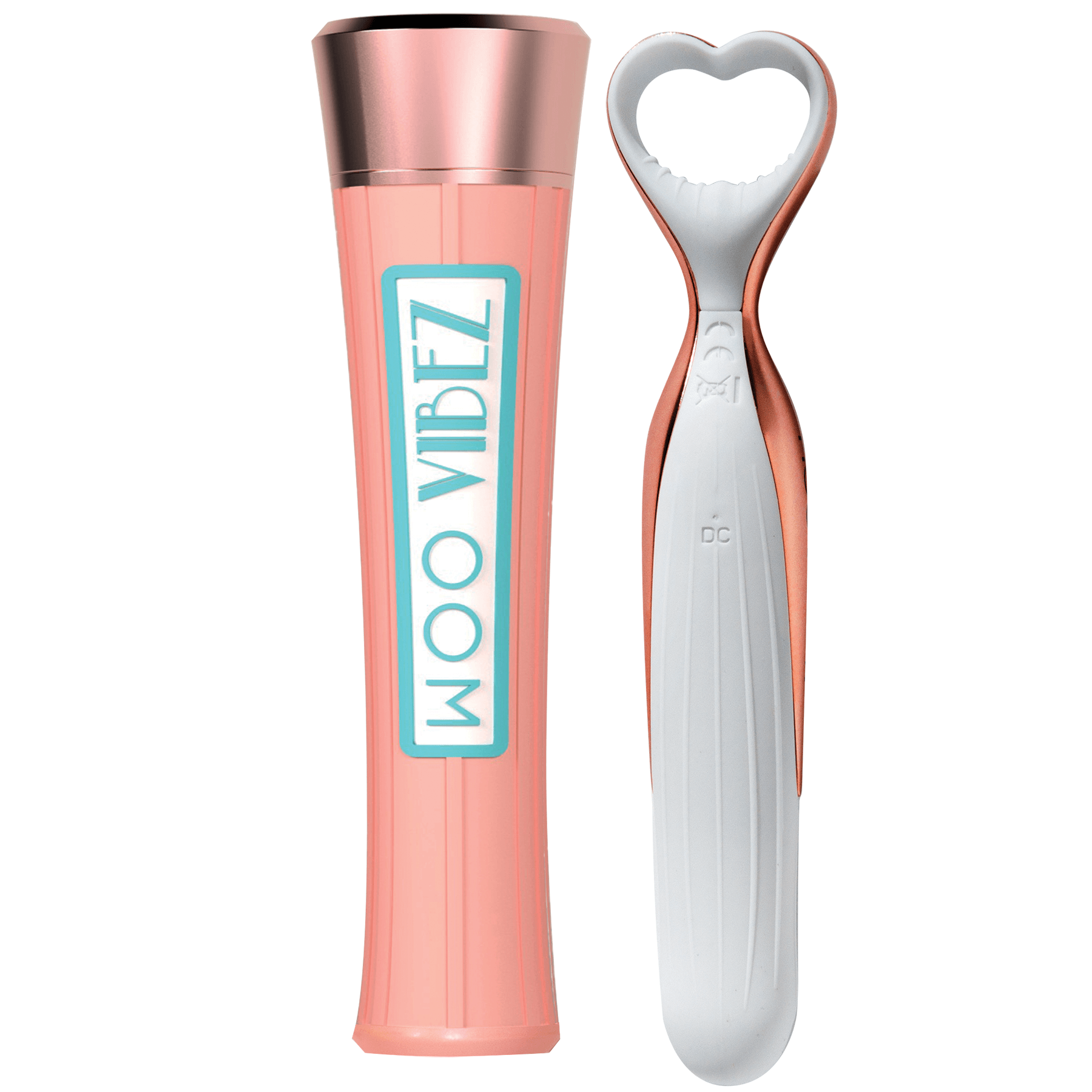 WOO: Rechargeable Silicone Vibe with Case White/Rose Gold - Take A Peek