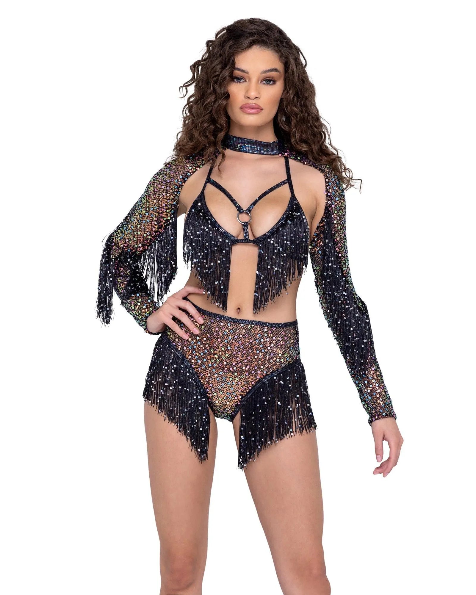 6222 - Sequin Fishnet Shrug - Take A Peek