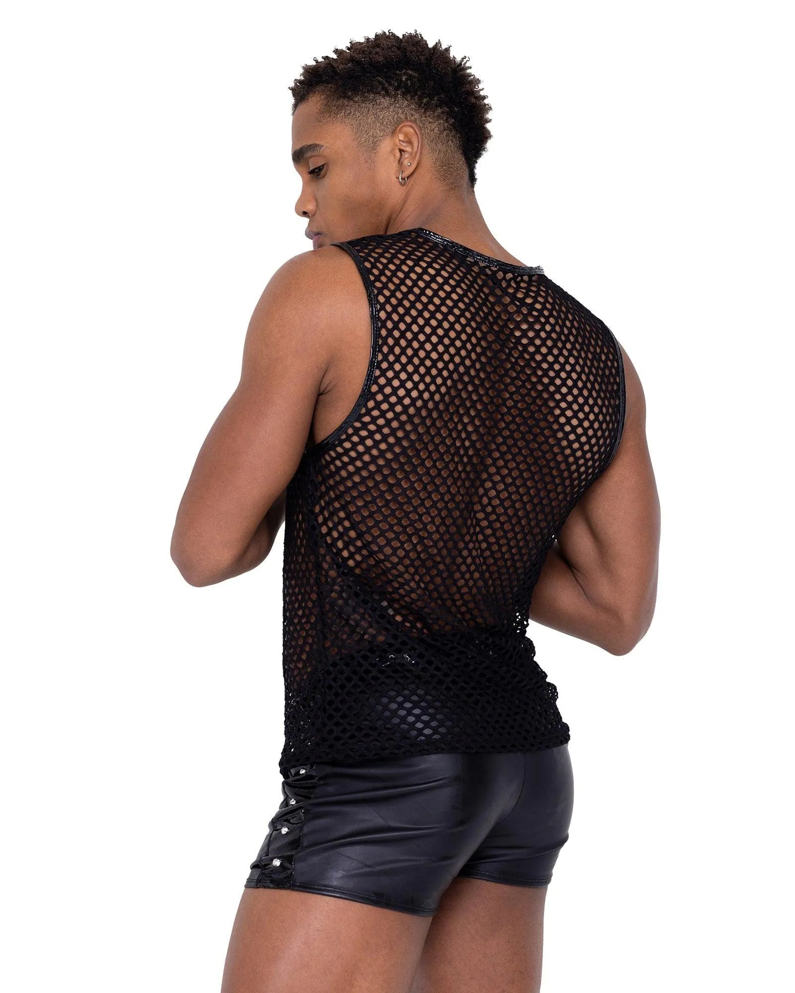 6329 - Mens Pleather Runner Shorts - Take A Peek