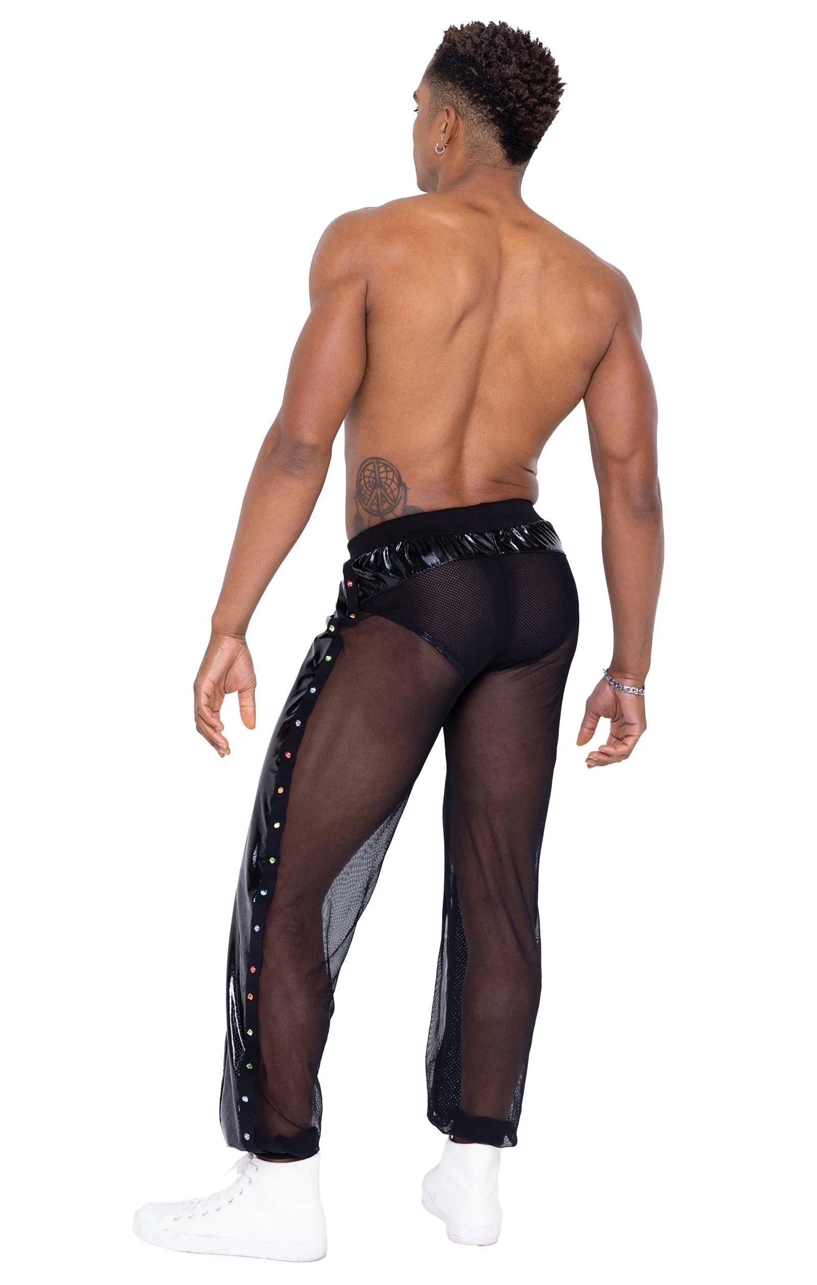 6335 - Mens Pride Vinyl Mesh & Mesh Joggers - Take A Peek