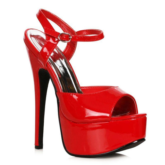 Stiletto Sandal Red 6.5in - Take A Peek
