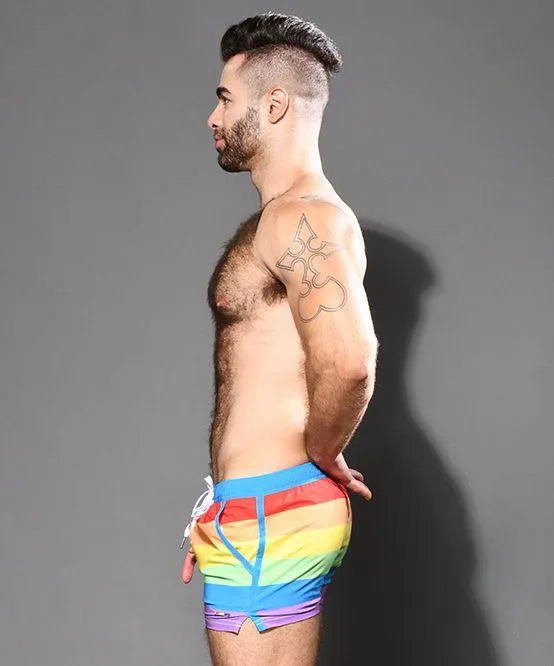 Pride Stripe Swim Shorts - Take A Peek
