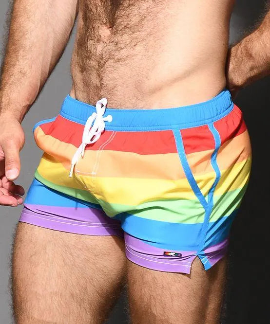 Pride Stripe Swim Shorts - Take A Peek
