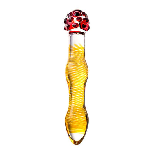 Sexus Glass Dildo Yellow/Red 20,5 cm - Take A Peek
