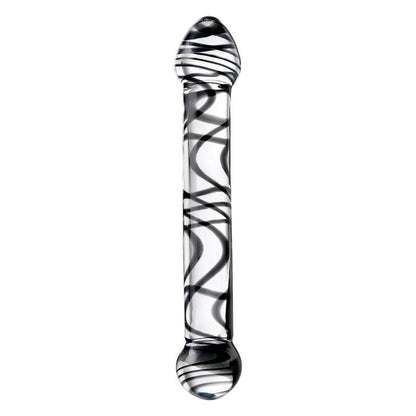 Sexus Glass Dildo Duo Black Swirl 20.5cm - Take A Peek