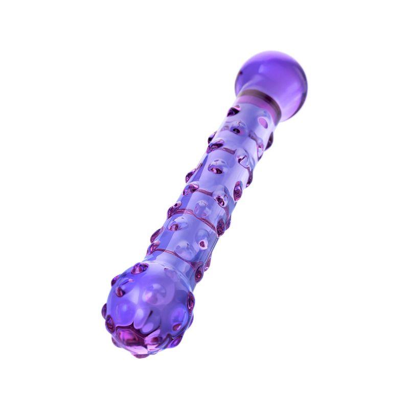 Sexus Glass Dildo Duo Purple 19.6cm - Take A Peek