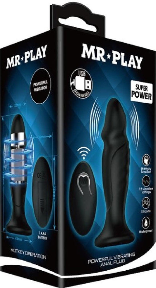 Powerful Vibrating Anal Plug (Black) - Take A Peek