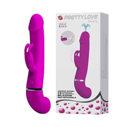 Rechargeable Squirting Rabbit "Henry" Purple - Take A Peek