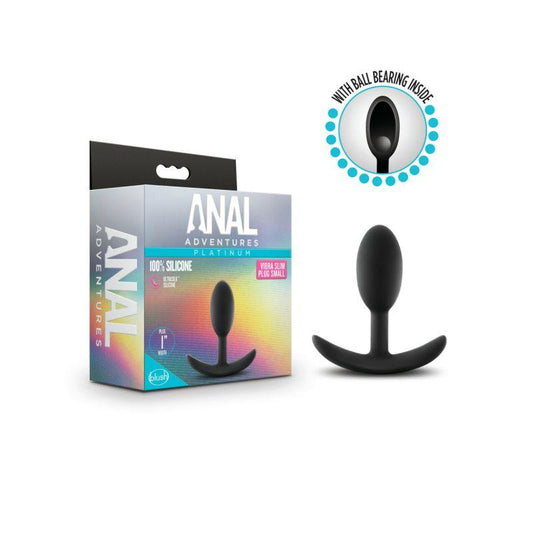 Anal Adventures Platinum Silicone Vibra Slim Plug Small - Take A Peek