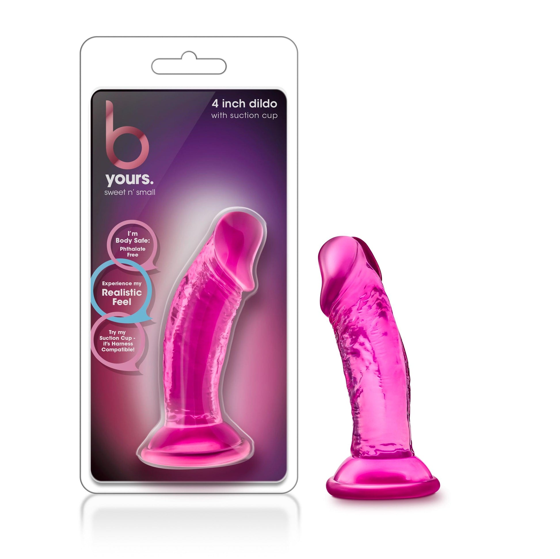 B Yours Sweet N Small Dildo with Suction Cup 4in Purple - Take A Peek