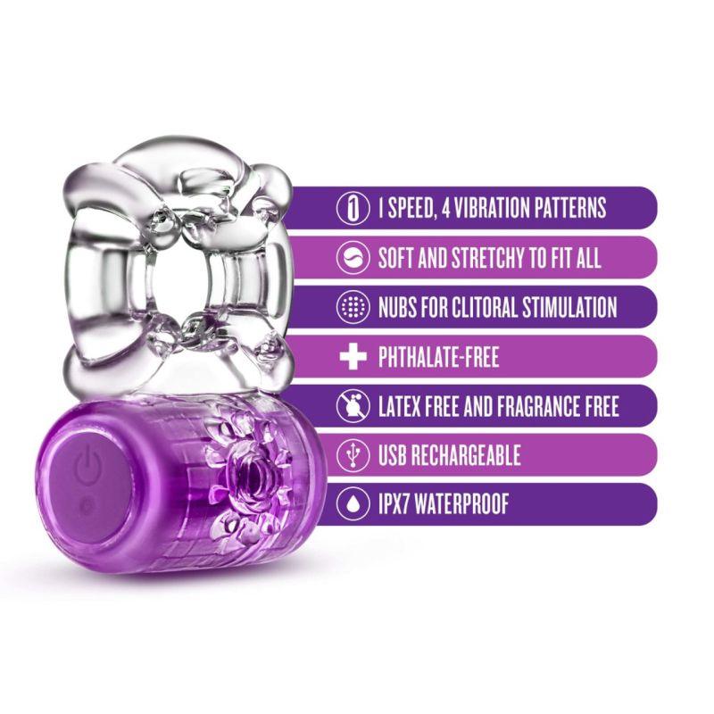 Play with Me Pleaser Rechargeable C Ring Purple - Take A Peek