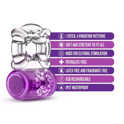 Play with Me Pleaser Rechargeable C Ring Purple - Take A Peek