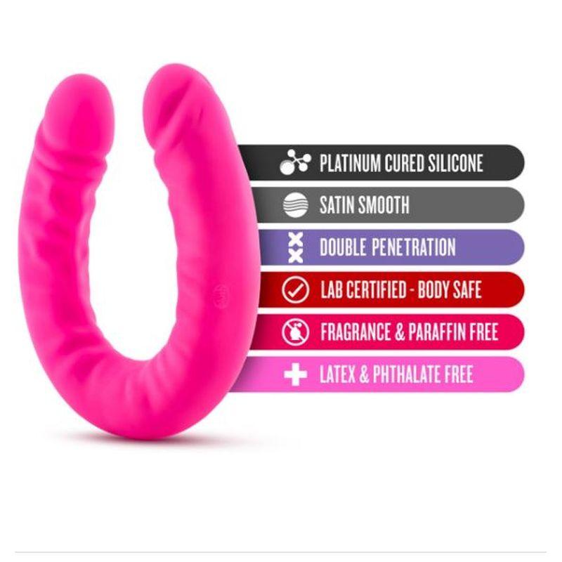 Ruse Silicone Slim 18in Hot Pink Double Dong - Take A Peek