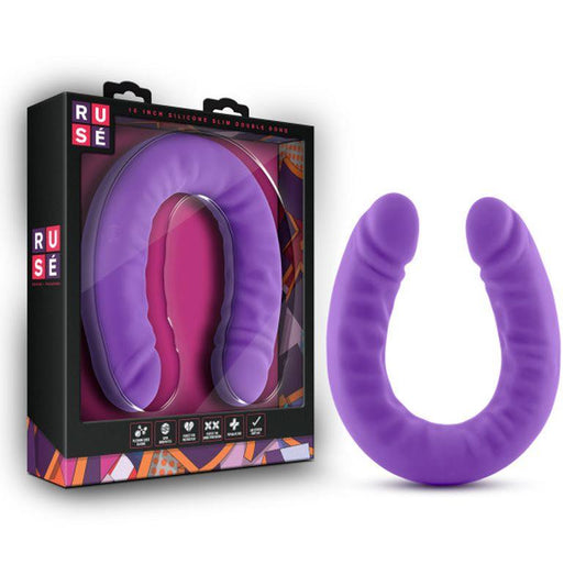 Ruse Silicone Slim 18in Purple Double Dong - Take A Peek
