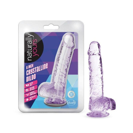 Naturally Yours 6" Crystaline Dildo Amethyst - Take A Peek