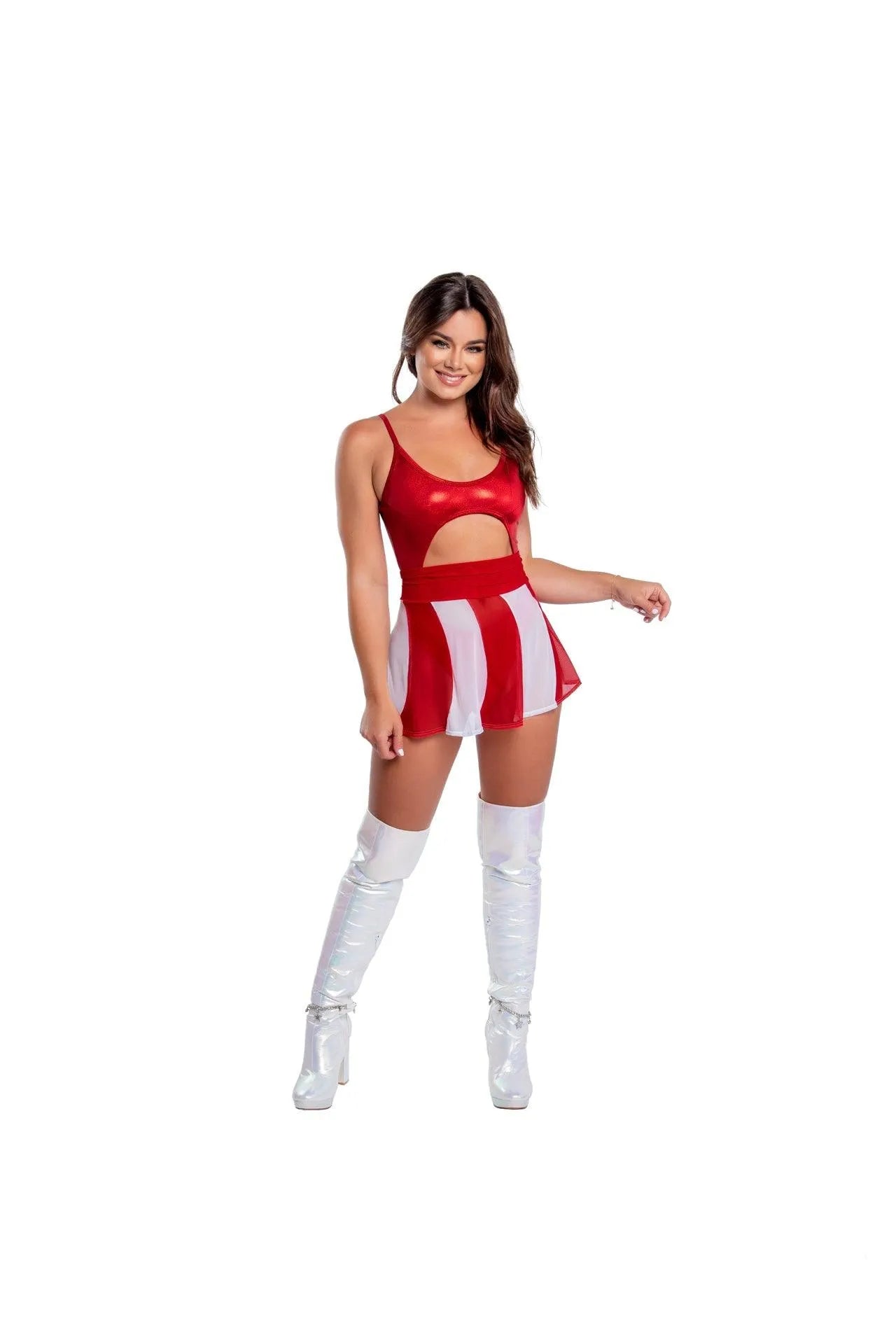 FR130 - Metallic Cutout Bodysuit - Take A Peek