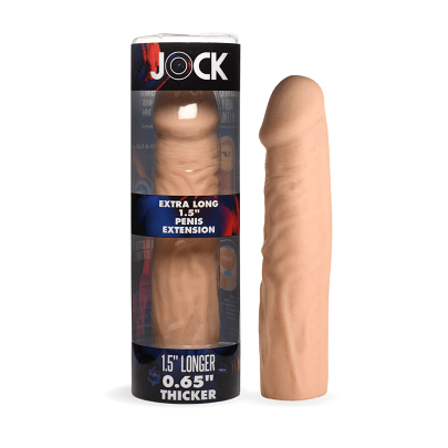 JOCK Extra Long 1.5" Penis Extension Sleeve- Light - Take A Peek