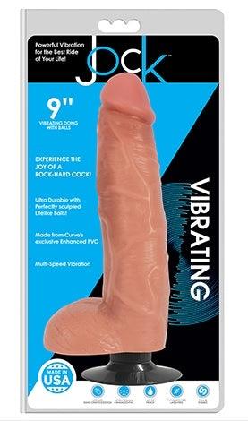 Jock 9" Vibrating Dong With Balls Vanilla - Take A Peek