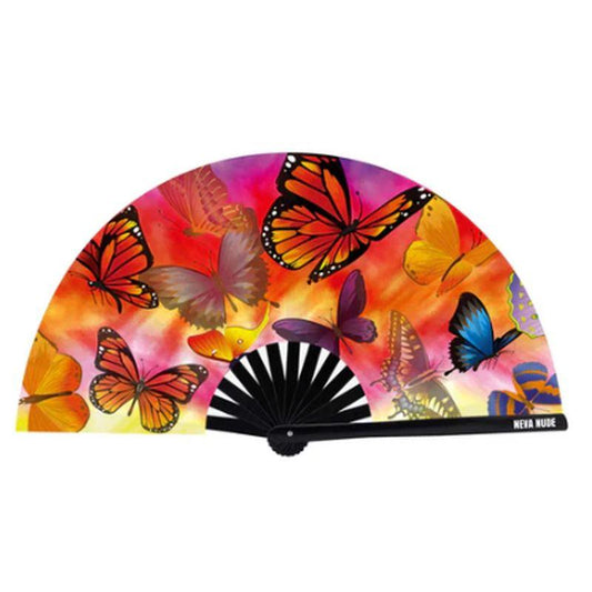 Butterfly Garden Blacklight Folding Fan - Take A Peek