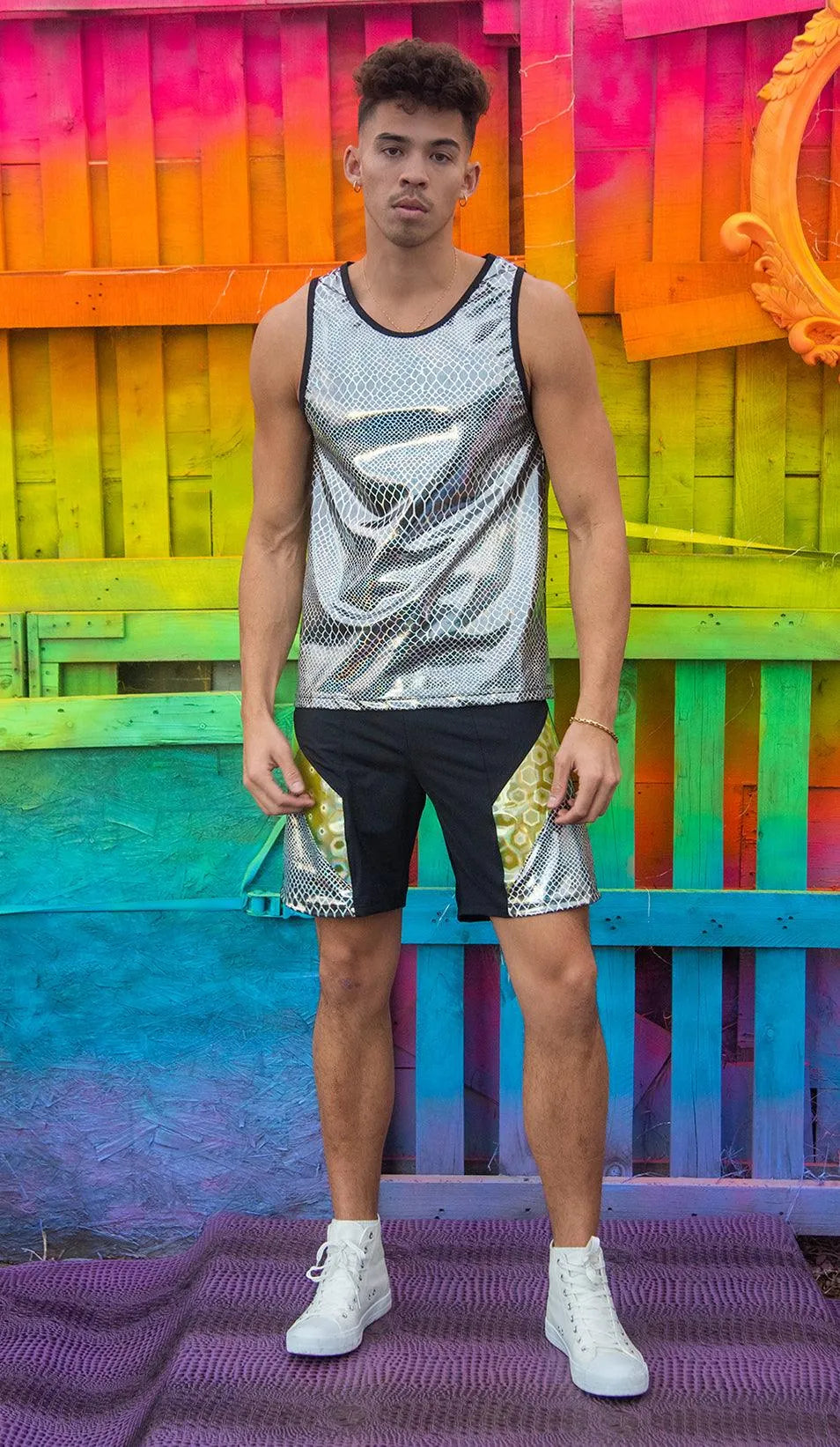 FE262 - Unisex Metallic Basic Tank - Take A Peek