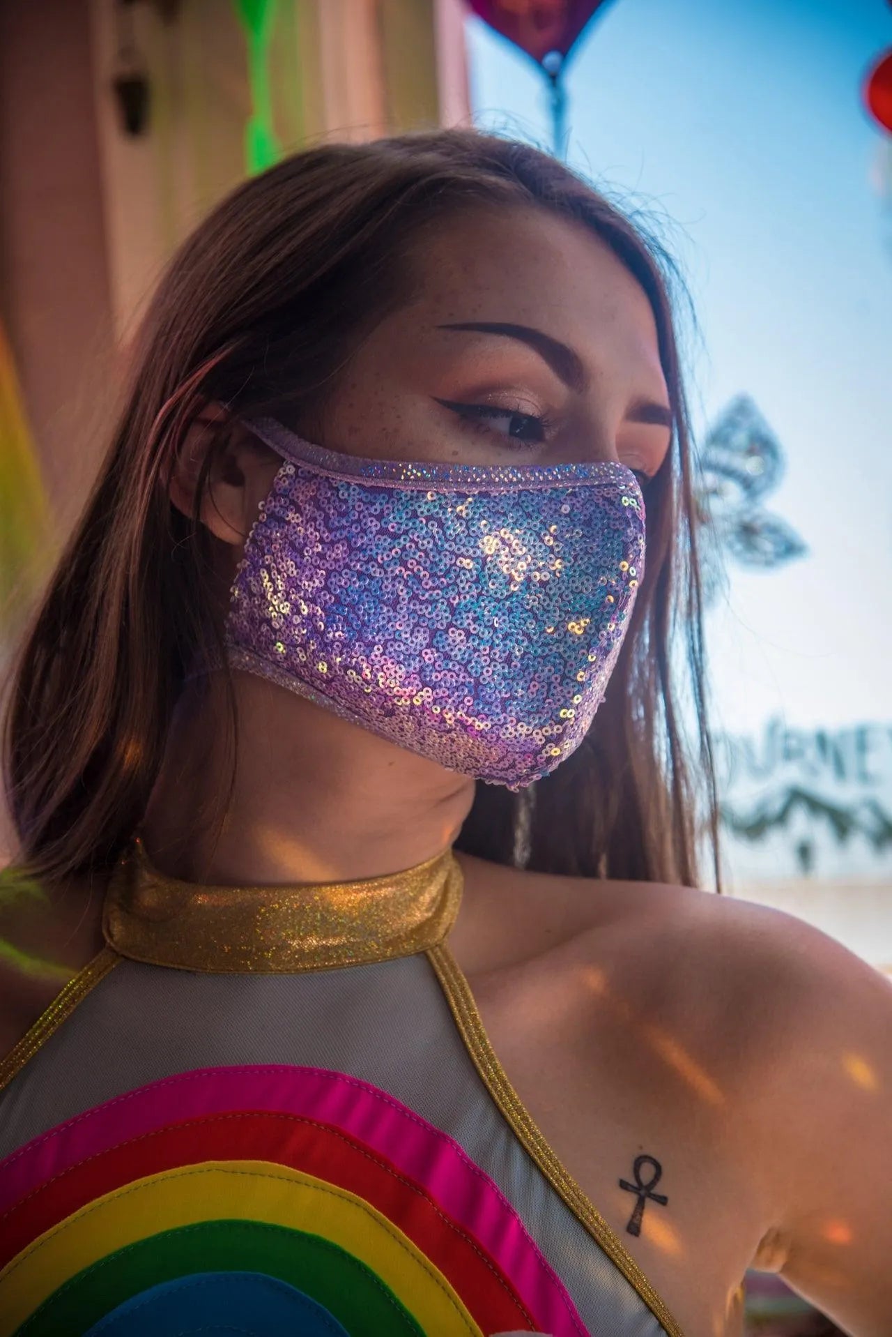 FF556 - Sequin Tailored Mask - Take A Peek