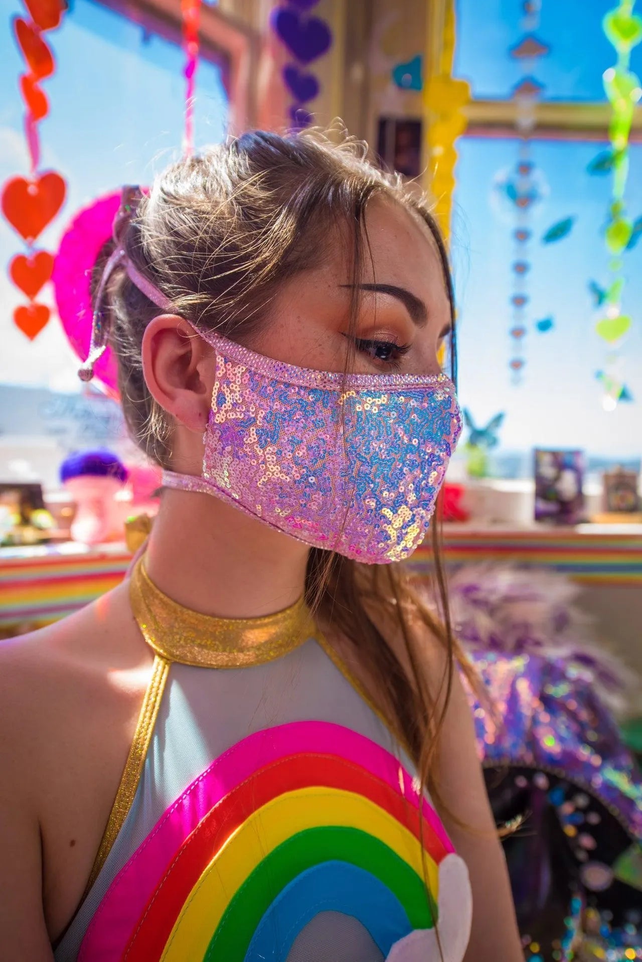 FF556 - Sequin Tailored Mask - Take A Peek