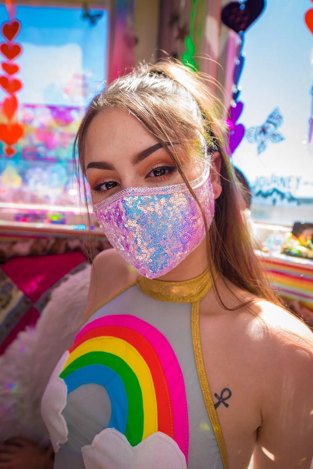 FF556 - Sequin Tailored Mask - Take A Peek