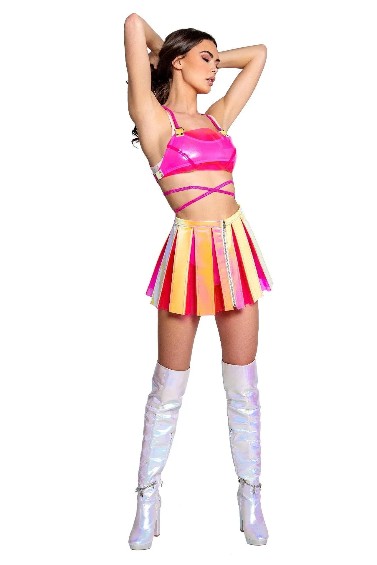 FR120 - Vinyl Pleated Skirt - Take A Peek