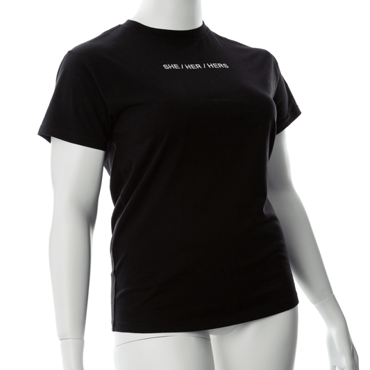 Gender Fluid Pronoun She Tee Shirt Small Black - Take A Peek