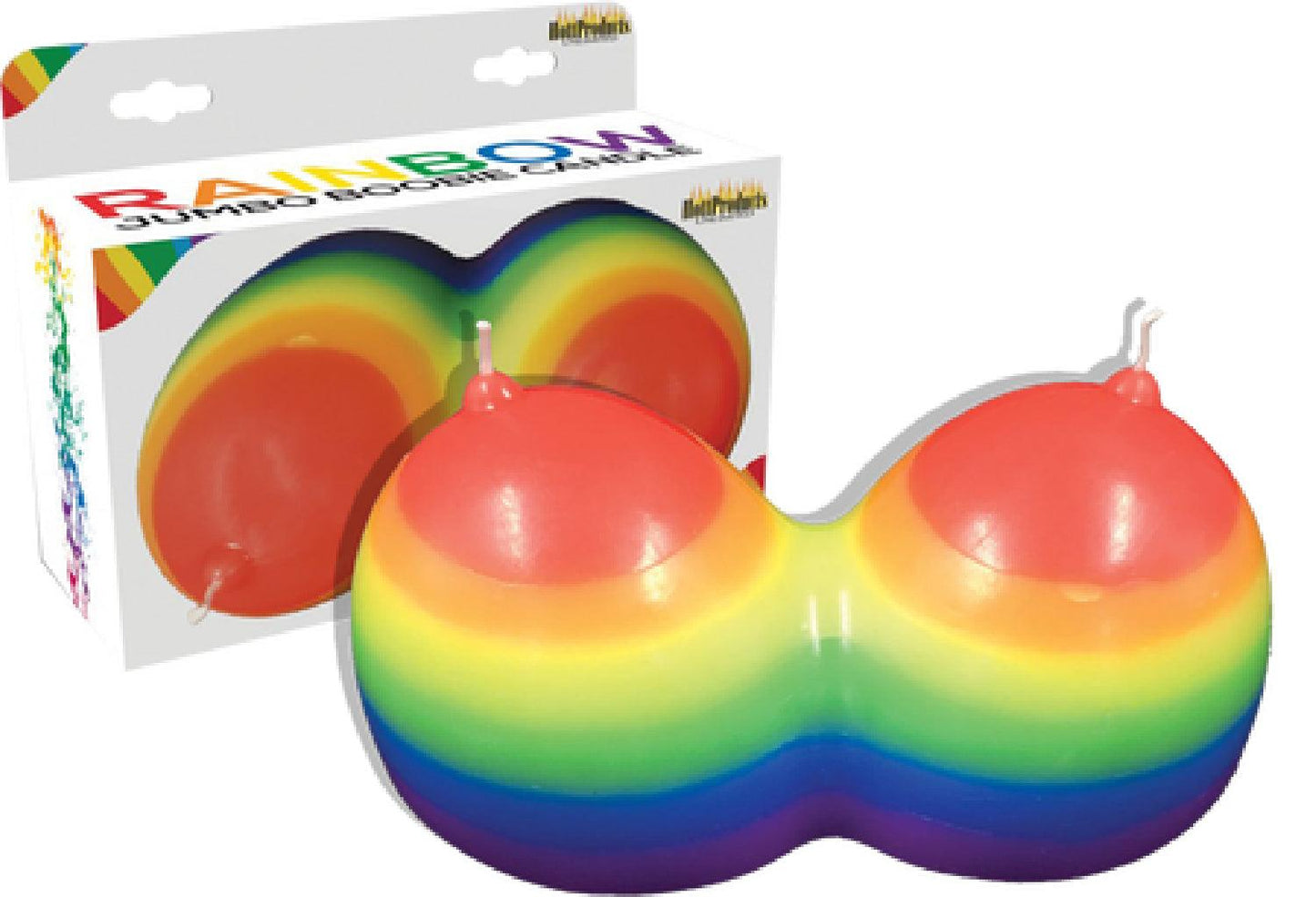 Rainbow Jumbow Boobie Candle - Take A Peek