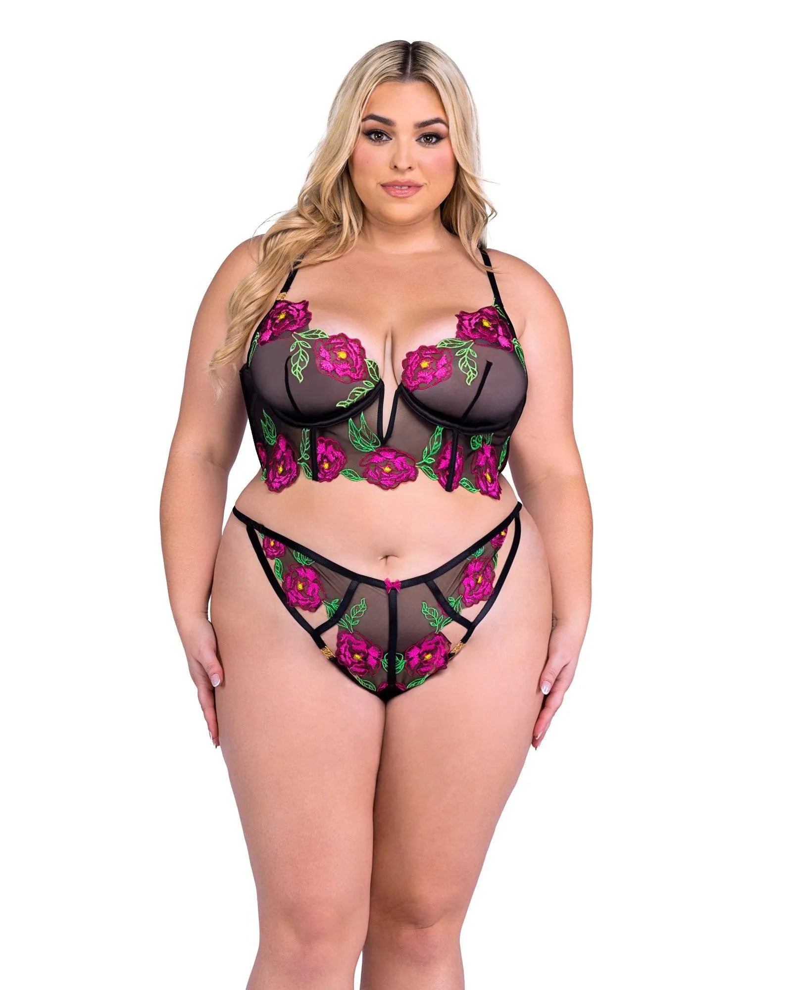 LI682 - Peony Paradise 2-Piece Bra Set - Take A Peek