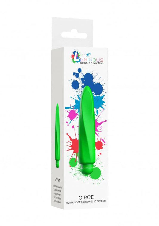 Myra - ABS Bullet With Silicone Sleeve - 10-Speeds - Green - Take A Peek
