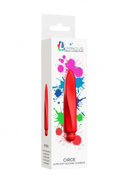 Myra - ABS Bullet With Silicone Sleeve - 10-Speeds - Red - Take A Peek