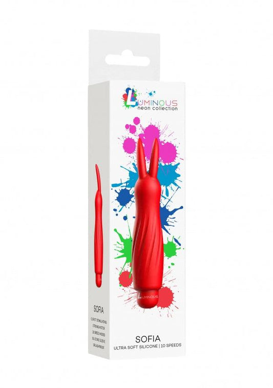 Sofia - ABS Bullet With Silicone Sleeve - 10-Speeds - Red - Take A Peek