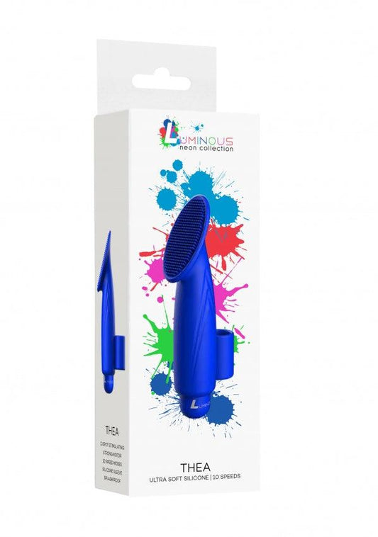 Thea - ABS Bullet With Silicone Sleeve - 10-Speeds - Royal Blue - Take A Peek