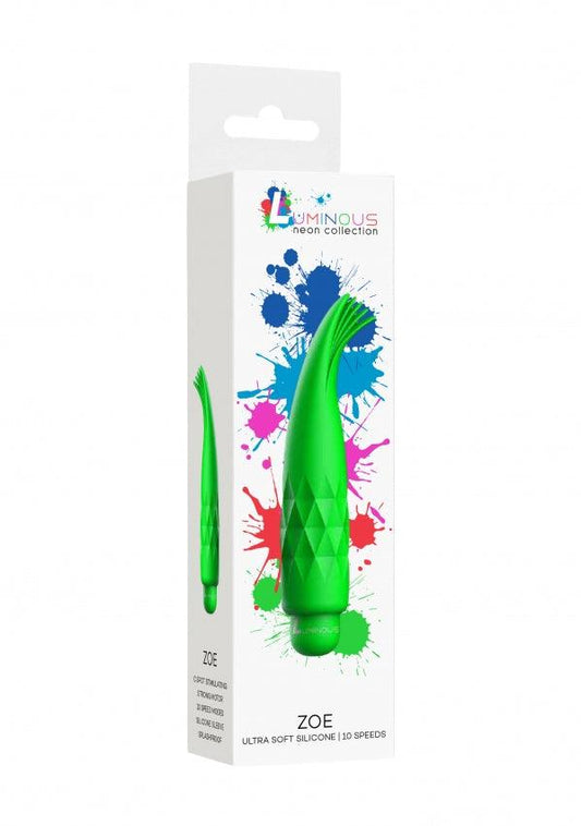 Zoe - ABS Bullet With Silicone Sleeve - 10-Speeds - Green - Take A Peek