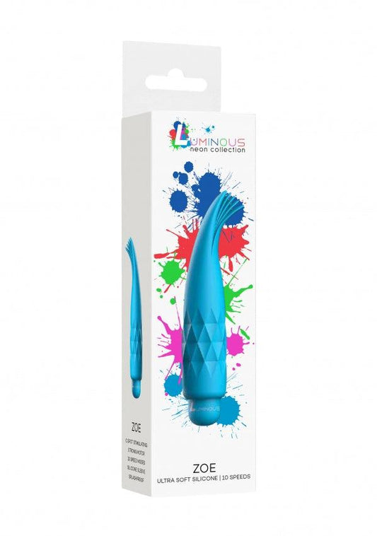 Zoe - ABS Bullet With Silicone Sleeve - 10-Speeds - Turqiose - Take A Peek