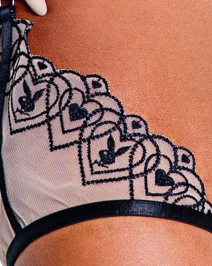 PBLI109 - Playboy Bunny Kiss 3-Piece Chaps Set - Take A Peek