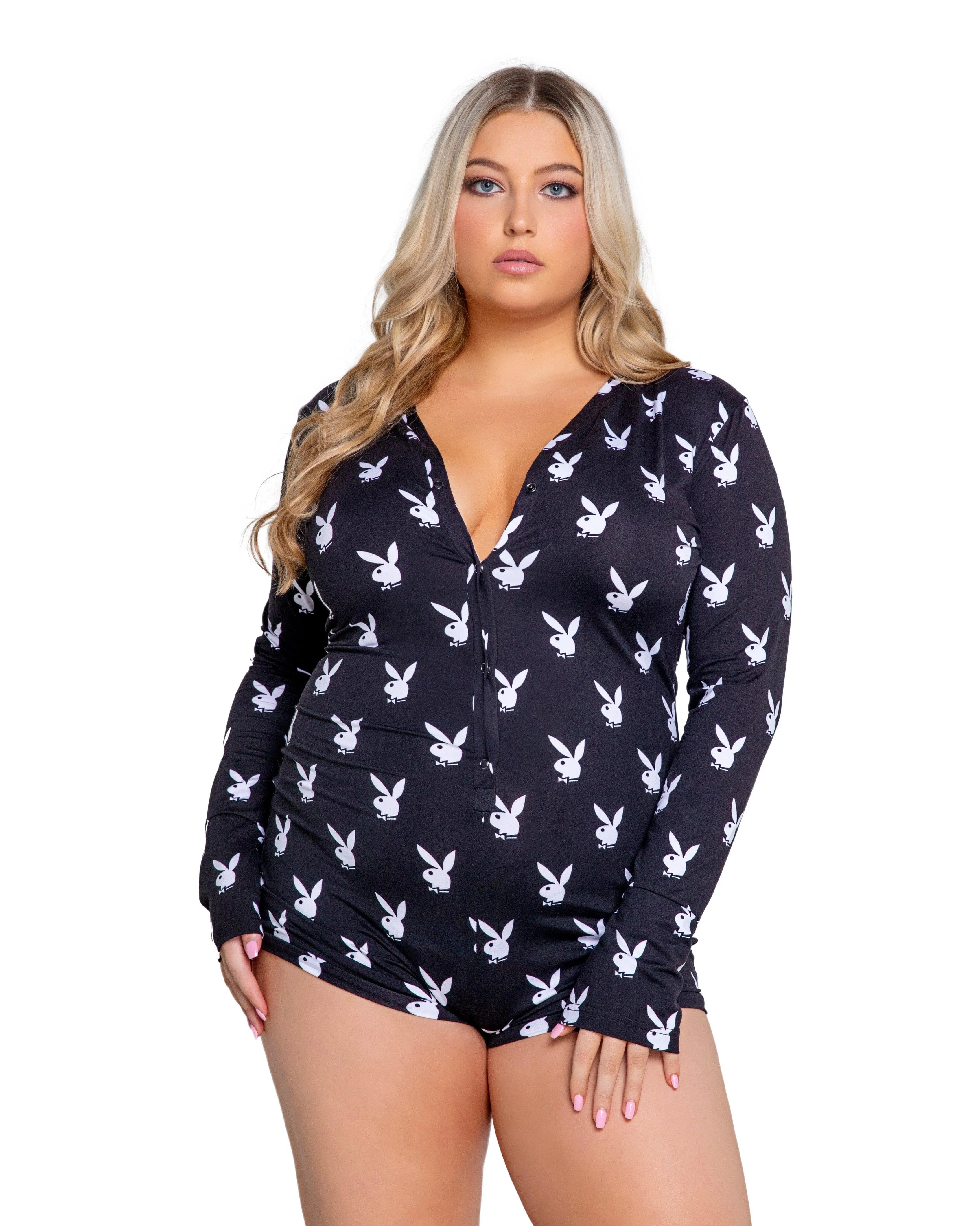 PBLI130 - Playboy Slumber Bunny Romper - Take A Peek