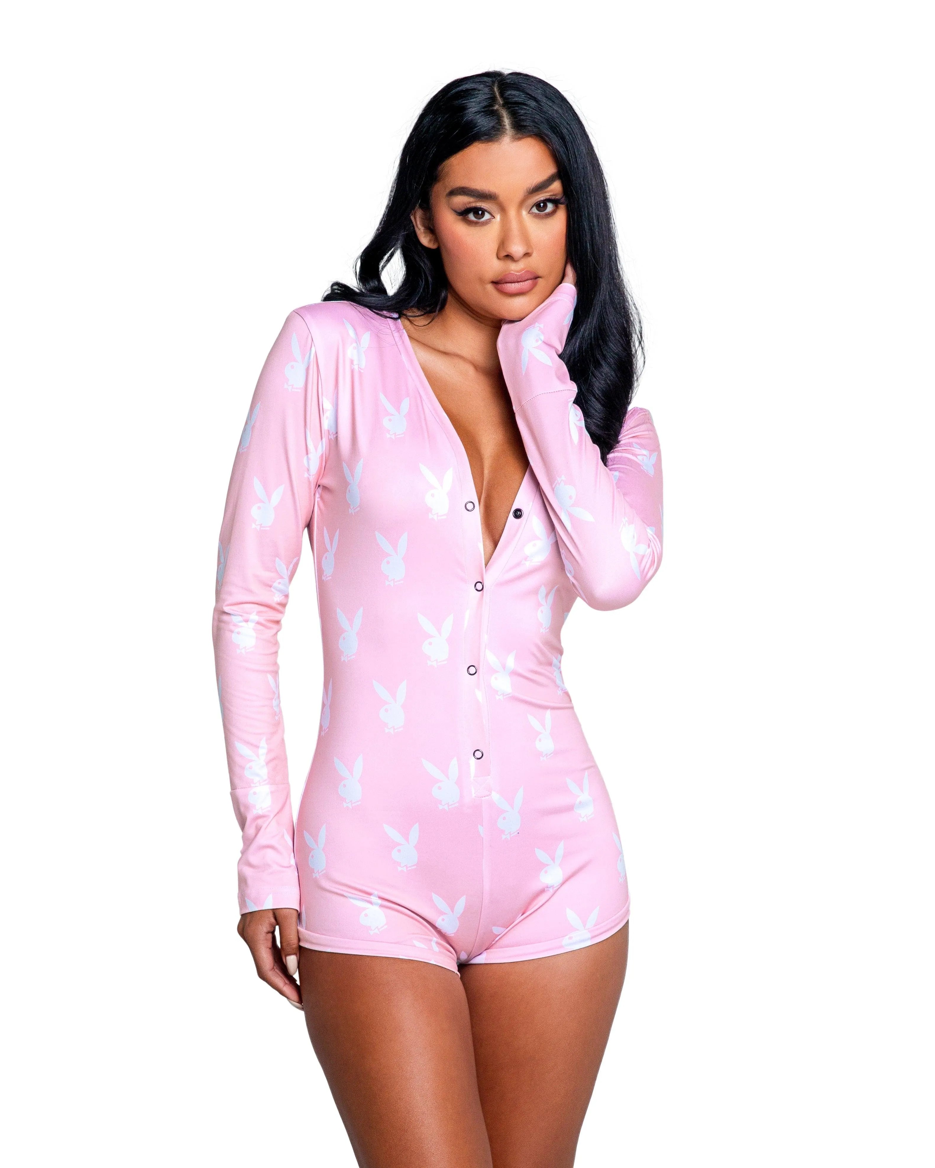 PBLI130 - Playboy Slumber Bunny Romper - Take A Peek