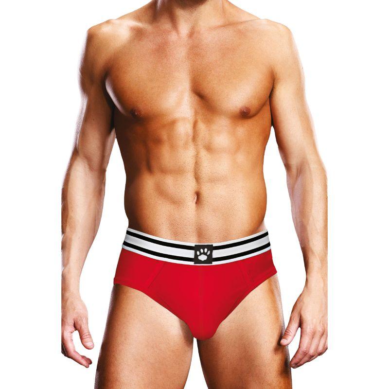 Prowler Open Back Brief White/Red - Take A Peek