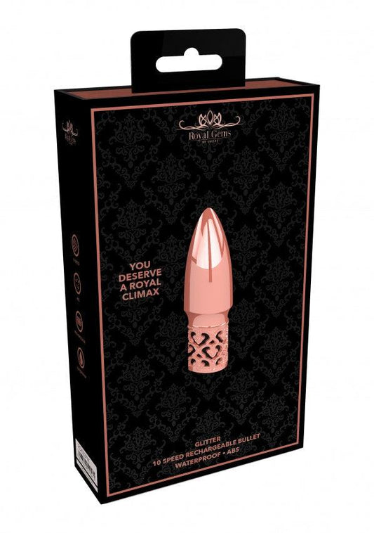 Glitter - Rechargeable ABS Bullet - Rose Gold - Take A Peek