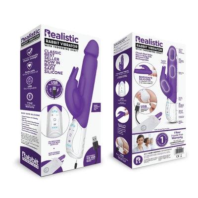 Rabbit Essentials Rechargeable Realistic Rabbit Hot Purple - Take A Peek