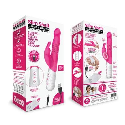 Rabbit Essentials Rechargeable Slim Shaft Rabbit - Hot Pink - Take A Peek