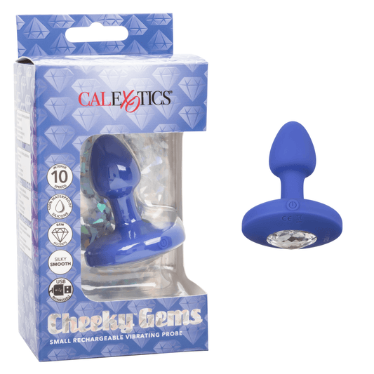 Cheeky Gems Small Rechargeable Vibrating Probe - Blue - Take A Peek
