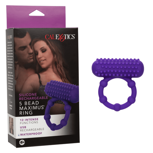Silicone Rechargeable 5 Bead Maximus Ring - Take A Peek