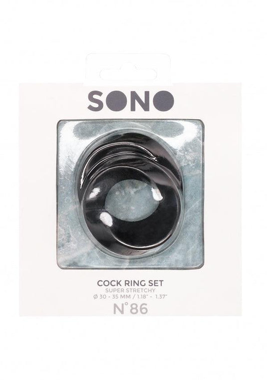 No 86 - Cock Ring Set - Black - Take A Peek